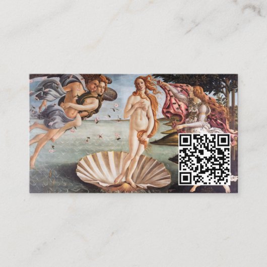 Sandro Botticelli - Geburt der Venus - QR-Code Visitenkarte (Vorderseite)