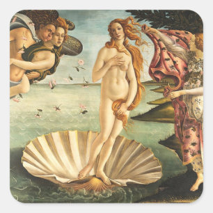 Sandro Botticelli Geburt der Venus Quadratischer Aufkleber