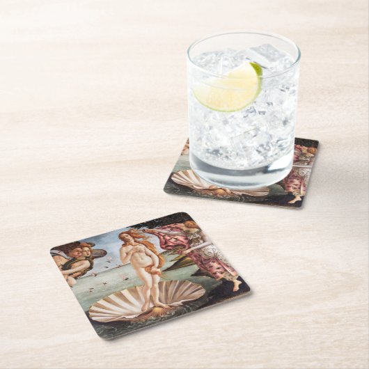 Sandro Botticelli - Geburt der Venus Rechteckiger Pappuntersetzer (Vor Ort)