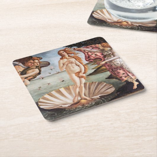 Sandro Botticelli - Geburt der Venus Rechteckiger Pappuntersetzer (angewinkelt)