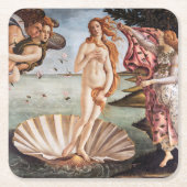 Sandro Botticelli - Geburt der Venus Rechteckiger Pappuntersetzer (Vorderseite)
