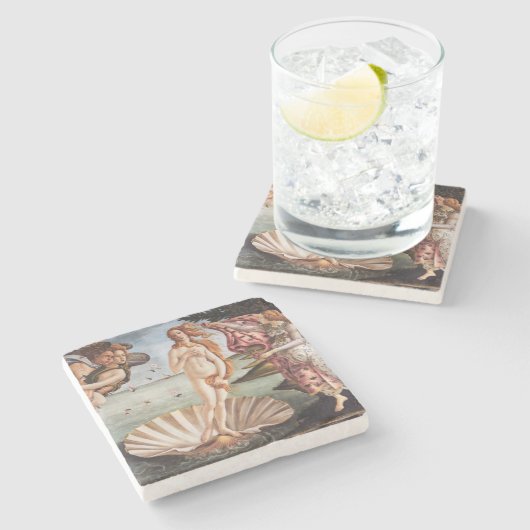 Sandro Botticelli - Geburt der Venus Steinuntersetzer (Seitenansicht)