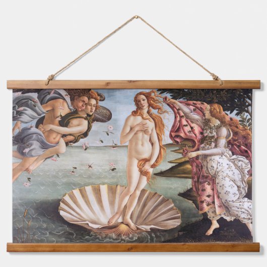Sandro Botticelli - Geburt der Venus Wandteppich Mit Holzrahmen (Vorne)