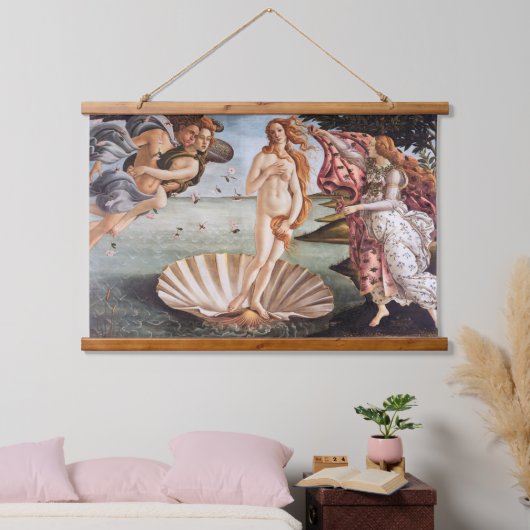 Sandro Botticelli - Geburt der Venus Wandteppich Mit Holzrahmen (Schlafzimmer)