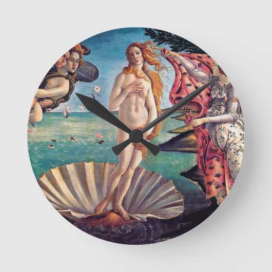 Sandro Botticelli - Geburt von Venus - schöne Runde Wanduhr (Vorderseite)