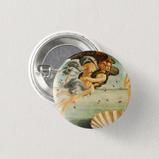 Sandro Botticelli Geburt von Venus Zephyrus, Chlor Button (Vorne & Hinten)
