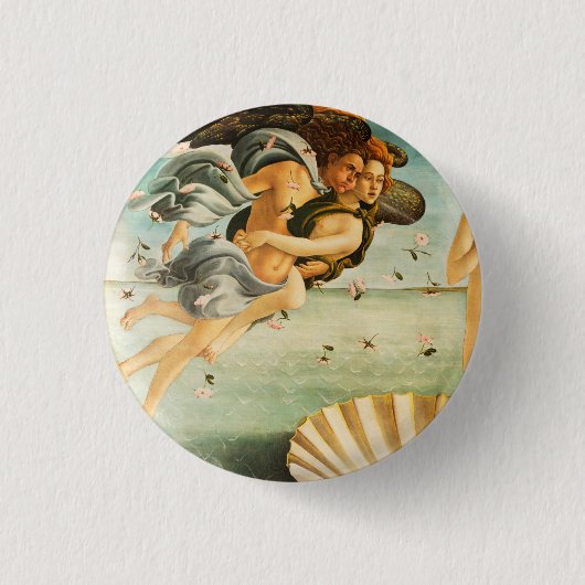 Sandro Botticelli Geburt von Venus Zephyrus, Chlor Button (Vorderseite)