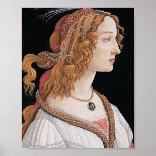 Sandro Botticelli idealisierte Porträts einer Dame Poster (Vorne)