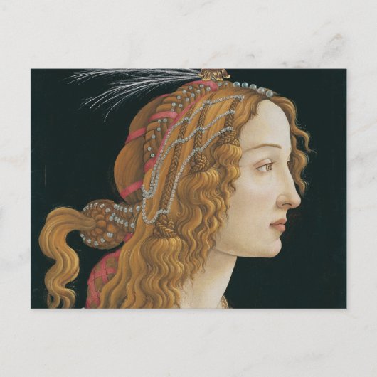 Sandro Botticelli - Idealisiertes Portrait einer D Postkarte (Vorderseite)