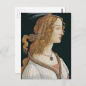 Sandro Botticelli - Idealisiertes Portrait einer D Postkarte (Vorne/Hinten)