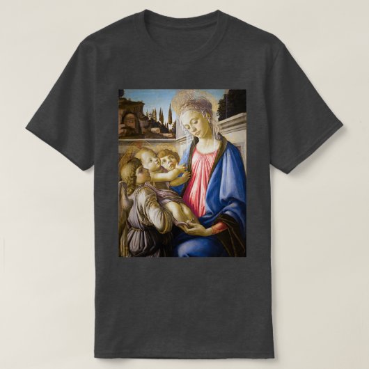 Sandro Botticelli Jungfrau und Kind mit zwei Engel T-Shirt (Design vorne)