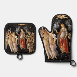 Sandro Botticelli - La Primavera Ofenhandschuh & Topflappen-Set
