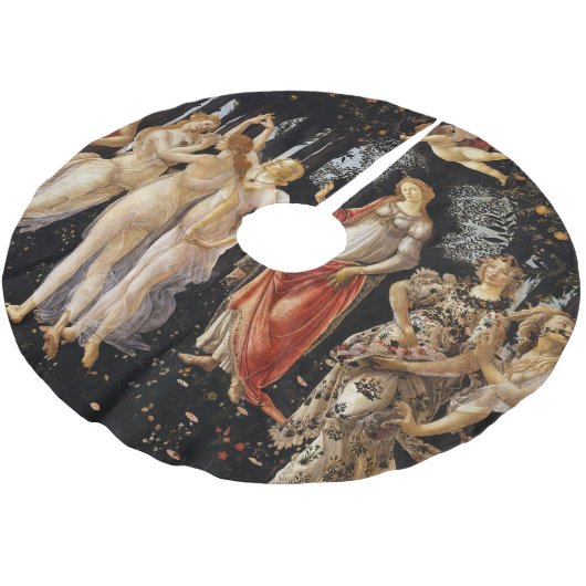 Sandro Botticelli - La Primavera Polyester Weihnachtsbaumdecke (Schrägansicht)