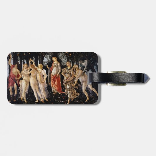 Sandro Botticelli - La Primavera - QR-Code Gepäckanhänger (Rückseite horizontal)