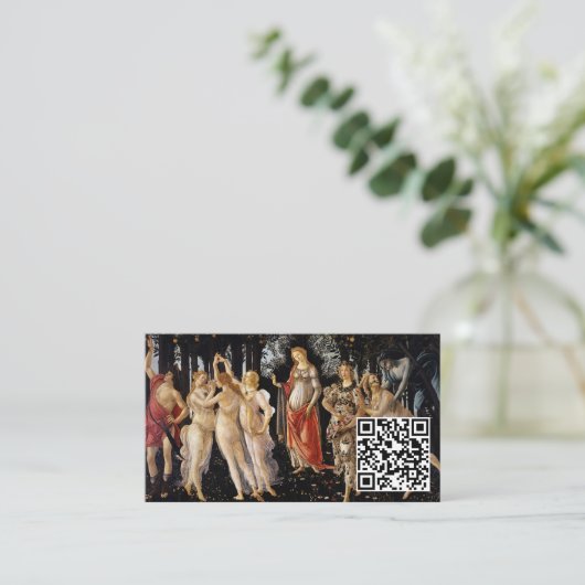 Sandro Botticelli - La Primavera - QR-Code Visitenkarte (Stehend Vorderseite)