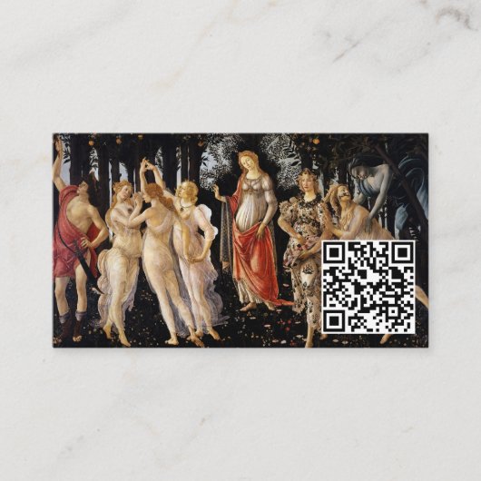 Sandro Botticelli - La Primavera - QR-Code Visitenkarte (Vorderseite)