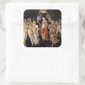 Sandro Botticelli - La Primavera Quadratischer Aufkleber (Tasche)