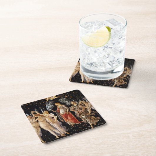 Sandro Botticelli - La Primavera Rechteckiger Pappuntersetzer (Vor Ort)