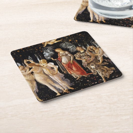 Sandro Botticelli - La Primavera Rechteckiger Pappuntersetzer (angewinkelt)
