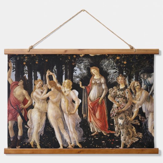 Sandro Botticelli - La Primavera Wandteppich Mit Holzrahmen (Vorne)