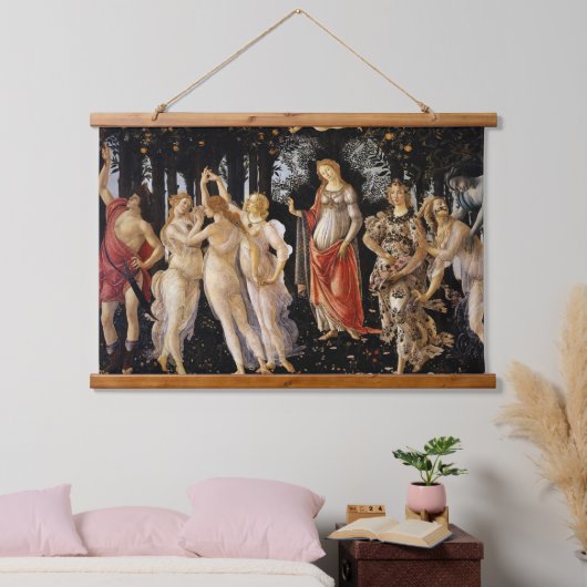 Sandro Botticelli - La Primavera Wandteppich Mit Holzrahmen (Schlafzimmer)