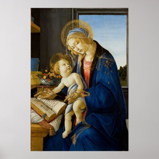 Sandro Botticelli Madonna mit dem Buch Kind Jesus Poster (Vorne)
