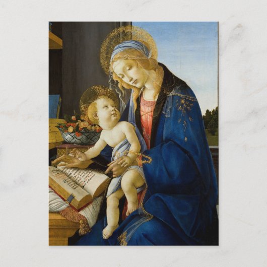Sandro Botticelli Madonna mit dem Buch Kind Jesus Postkarte (Vorderseite)