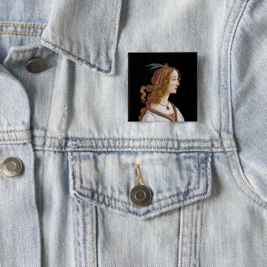 Sandro Botticelli - Portrait von Simonetta Vespucc Button (Beispiel)