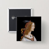 Sandro Botticelli - Portrait von Simonetta Vespucc Button (Vorne & Hinten)