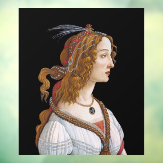 Sandro Botticelli - Portrait von Simonetta Vespucc Fensteraufkleber (Blatt 3)