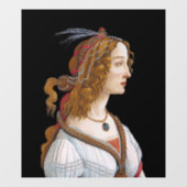Sandro Botticelli - Portrait von Simonetta Vespucc Fensteraufkleber (Blatt)