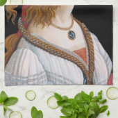 Sandro Botticelli - Portrait von Simonetta Vespucc Geschirrtuch (Gefaltet)