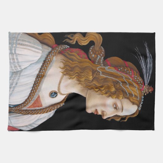 Sandro Botticelli - Portrait von Simonetta Vespucc Geschirrtuch (Horizontal)