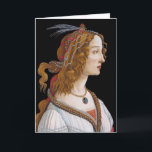 Sandro Botticelli - Portrait von Simonetta Vespucc Karte<br><div class="desc">Idealisiertes Portrait einer Frau / Portrait von Simonetta Vespucci als Nymph - Sandro Botticelli,  Mixed Technique on Poplar Wood,  1480-1485</div>
