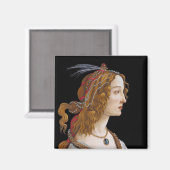 Sandro Botticelli - Portrait von Simonetta Vespucc Magnet (Vorderseite/Rückseite)