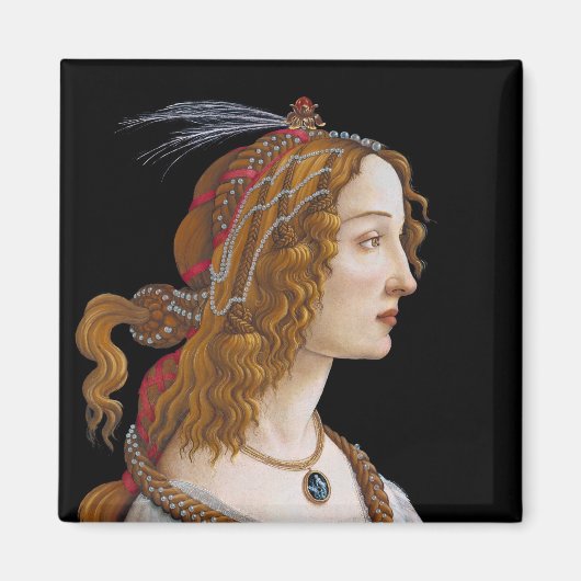 Sandro Botticelli - Portrait von Simonetta Vespucc Magnet (Vorne)