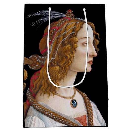 Sandro Botticelli - Portrait von Simonetta Vespucc Mittlere Geschenktüte (Rückseite)