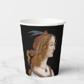 Sandro Botticelli - Portrait von Simonetta Vespucc Pappbecher (Rückseite)