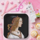 Sandro Botticelli - Portrait von Simonetta Vespucc Pappteller (Party)