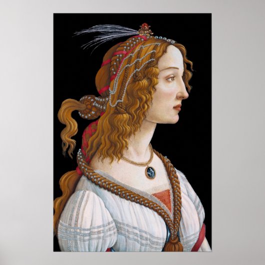 Sandro Botticelli - Portrait von Simonetta Vespucc Poster (Vorne)