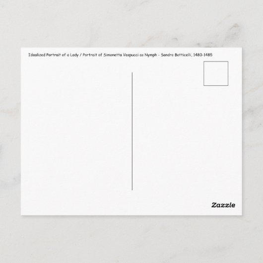 Sandro Botticelli - Portrait von Simonetta Vespucc Postkarte (Rückseite)