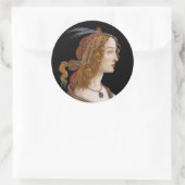 Sandro Botticelli - Portrait von Simonetta Vespucc Runder Aufkleber (Tasche)