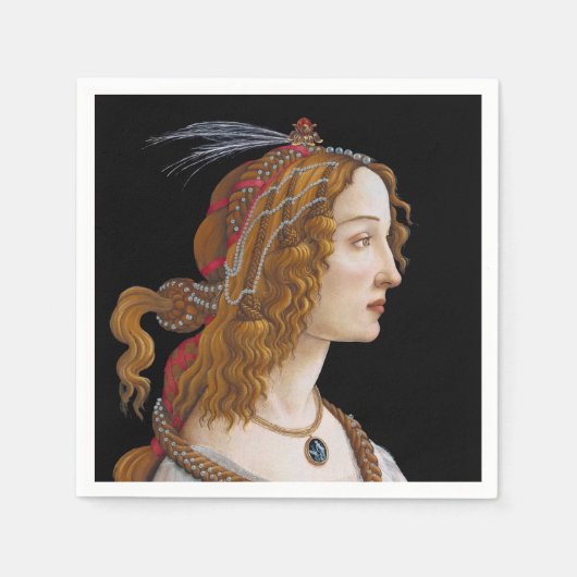 Sandro Botticelli - Portrait von Simonetta Vespucc Serviette (Vorderseite)