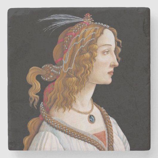Sandro Botticelli - Portrait von Simonetta Vespucc Steinuntersetzer (Vorderseite)