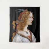 Sandro Botticelli - Portrait von Simonetta Vespucc Wandteppich (Vorderseite)