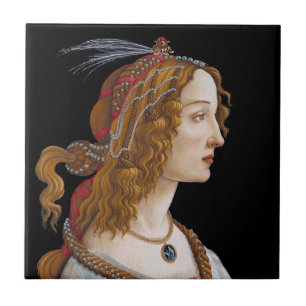 Sandro Botticelli - Porträt von Simonetta Vespucci Fliese