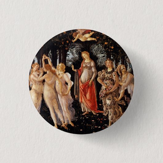 Sandro Botticelli Primavera Kunst, Dichtung und Mu Button (Vorderseite)
