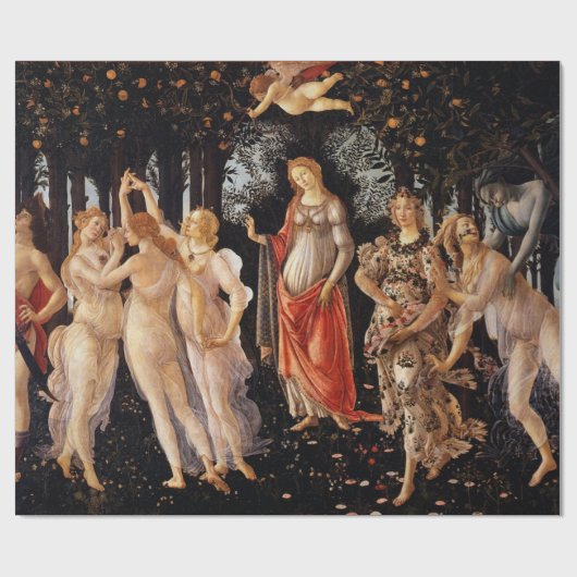 Sandro Botticelli Primavera Kunst, Dichtung und Mu Geschenkpapier (Flach)