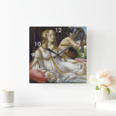 Sandro Botticelli - Venus and Mars, left side Quadratische Wanduhr (Zuhause)