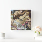 Sandro Botticelli - Venus and Mars, right side Quadratische Wanduhr (Zuhause)